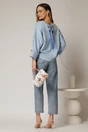 Bluza casual din jerse bleu cu funda la spate, 3, dyfashion.ro