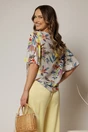 Bluza casual din viscoza gri cu imprimeuri galbene si croi lejer, 2, dyfashion.ro