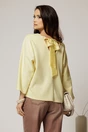 Bluza casual galbena din jerse cu funda la spate, 1, dyfashion.ro