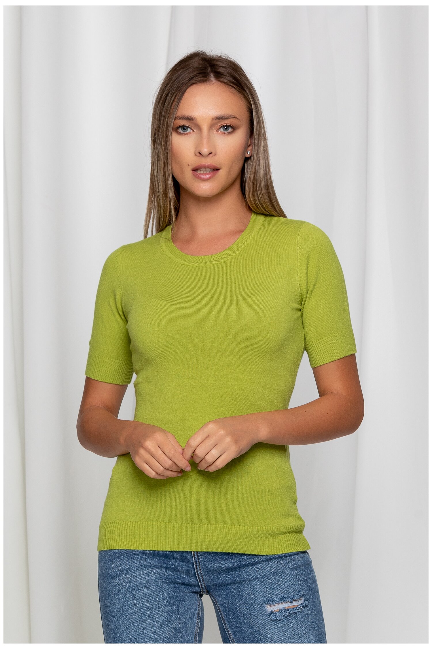Bluza cori verde lime cu maneci scurte