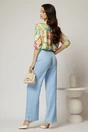 Bluza dama cu imprimeu oranj si verde si croiul lejer, 2, dyfashion.ro