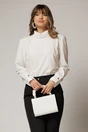 Bluza dama ivoar cu guler tip barcuta din voal si croi lejer, 1, dyfashion.ro