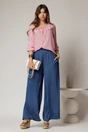 Bluza dama roz din bumbac si volanase cu snur la bust, 3, dyfashion.ro