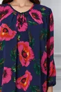 Bluza Daria bleumarin cu imprimeu floral fucsia
