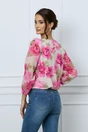 Bluza Daria ivory cu imprimeuri florale roz