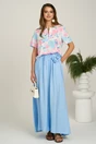Bluza din viscoza cu flori roz si bleu lejera, 4, dyfashion.ro
