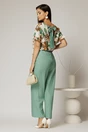 Bluza din viscoza cu imprimeuri verde maro si funda la spate, 2, dyfashion.ro