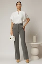 Bluza DY Fashion alba cu cret la guler si decupaj la decolteu, 3, dyfashion.ro