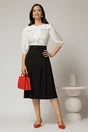 Bluza DY Fashion alba din poplin cu guler amplu, 3, dyfashion.ro