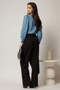 Bluza DY Fashion albastra din bumbac cu maneci lungi si nasturi eleganti, 2, dyfashion.ro
