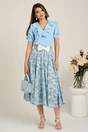 Bluza DY Fashion bleu din voal cu volanas, 4, dyfashion.ro