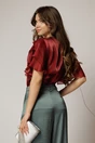 Bluza DY Fashion bordo din voal peliculizat cu maneci suprapuse, 2, dyfashion.ro
