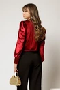 Bluza DY Fashion din catifea bordo cu mansete din paiete si decolteu in V, 2, dyfashion.ro