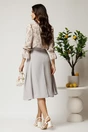 Bluza DY Fashion din satin bej cu imprimeuri florale si decolteu petrecut, 2, dyfashion.ro
