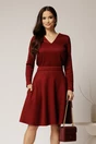 Bluza DY Fashion din tricot bordo cu decolteu in V, 1, dyfashion.ro