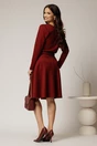 Bluza DY Fashion din tricot bordo cu decolteu in V, 2, dyfashion.ro