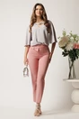 Bluza DY Fashion gri din voal vaporoasa cu aplicatie la decolteu, 3, dyfashion.ro