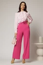 Bluza DY Fashion roz cu volanas maxi la decolteu din voal plin, 3, dyfashion.ro
