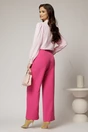 Bluza DY Fashion roz cu volanas maxi la decolteu din voal plin, 2, dyfashion.ro