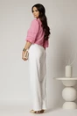 Bluza DY Fashion roz din bumbac cu manecile scurte bufante, 2, dyfashion.ro