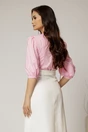 Bluza DY Fashion roz din poplin cu guler amplu, 2, dyfashion.ro