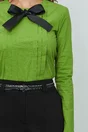 Bluza Dy Fashion verde cu funda la decolteu