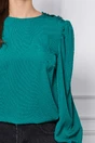 Bluza Dy Fashion verde cu nasturi pe umar