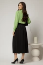 Bluza DY Fashion verde fistic cu volanas maxi la decolteu din voal plin, 2, dyfashion.ro