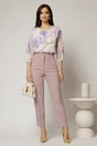 Bluza eleganta din viscoza cu imprimeu lila si roz si croi lejer, 3, dyfashion.ro