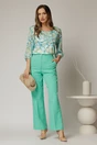 Bluza eleganta din viscoza cu imprimeu verde si turcoaz si croi lejer, 3, dyfashion.ro