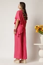 Bluza fucsia din viscoza cu croi lejer si aspect petrecut asimetric, 2, dyfashion.ro