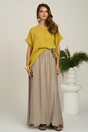 Bluza galben mustar din viscoza oversized cu funda in talie, 5, dyfashion.ro