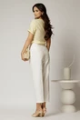 Bluza galbena cu buline din rayon si broderie la decolteu, 2, dyfashion.ro