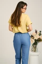 Bluza galbena din viscoza lejera cu volanas la decolteu, 2, dyfashion.ro
