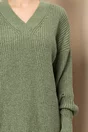 Bluza Greta verde oversize cu rupturi