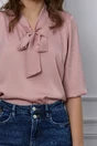 Bluza Ioana roz pudra cu funda la guler