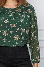 Bluza Isabela verde cu imprimeuri florale