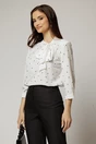Bluza ivoar cu funda la decolteu si buline, 1, dyfashion.ro