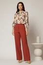 Bluza ivoar cu funda la decolteu si imprimeu in nuante de maro, 3, dyfashion.ro