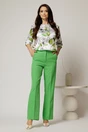 Bluza ivoar din satin cu imprimeuri verzi, 3, dyfashion.ro
