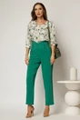 Bluza ivoire cu imprimeu turcoaz cu volanas la bust, 3, dyfashion.ro