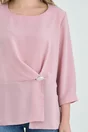 Bluza Janette roz cu accesoriu in talie