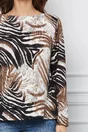 Bluza Jessie ivory cu zebra print maro