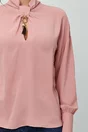 Bluza LaDonna roz cu accesoriu la decolteu