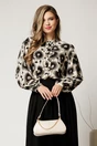 Bluza lejera alba din viscoza cu flori gri si nasturi pe bust, 1, dyfashion.ro