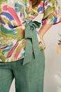 Bluza lejera cu imprimeu verde-albastru din viscoza cu funda in talie- Viada, 3, dyfashion.ro