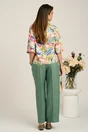 Bluza lejera cu imprimeu verde-albastru din viscoza cu funda in talie- Viada, 2, dyfashion.ro