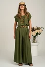 Bluza lejera kaki din viscoza cu accesoriu, 4, dyfashion.ro