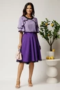 Bluza lila din viscoza cu volane la maneci, 3, dyfashion.ro
