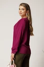 Bluza magenta eleganta din voal cu perle pe umar, 2, dyfashion.ro